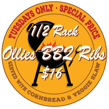 Ollies Ribs on Tuesdays at the Thirsty Turtle in Cranford